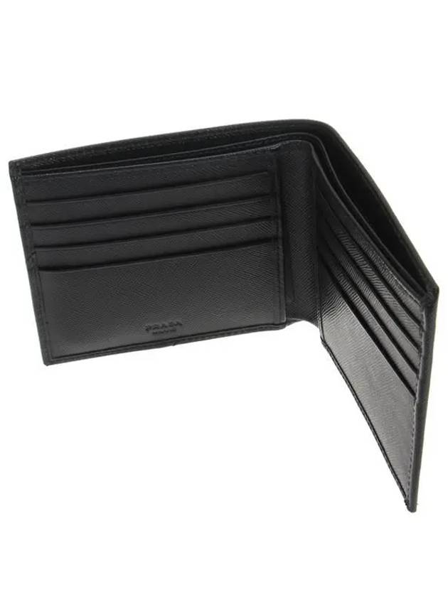 Saffiano Leather Half Wallet Black - PRADA - BALAAN 7