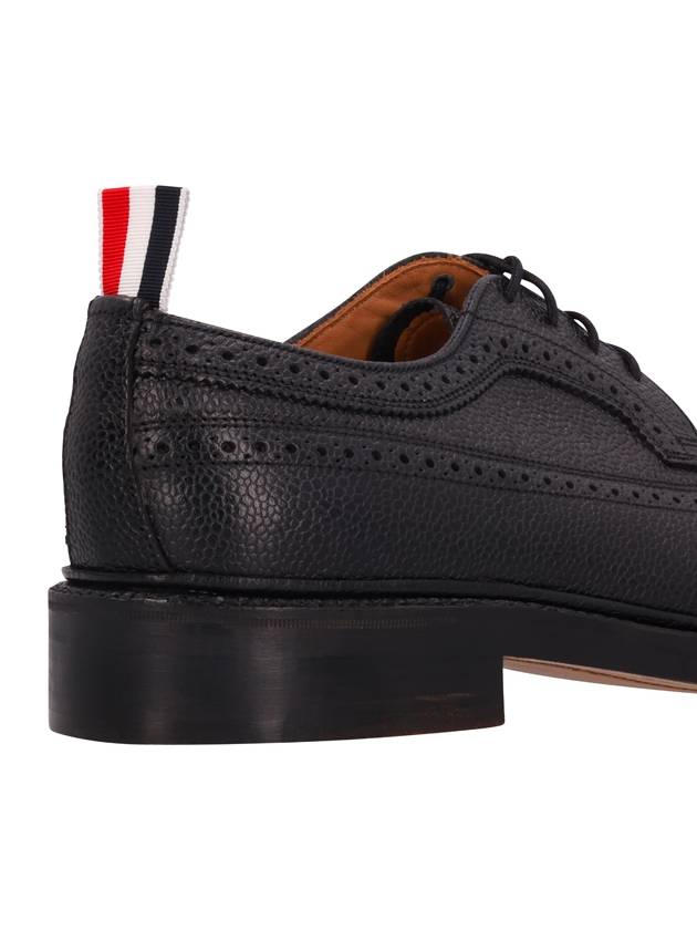 Men's Three Stripes Tab Pebble Grain Long Wing Sole Brogue Black - THOM BROWNE - BALAAN 5