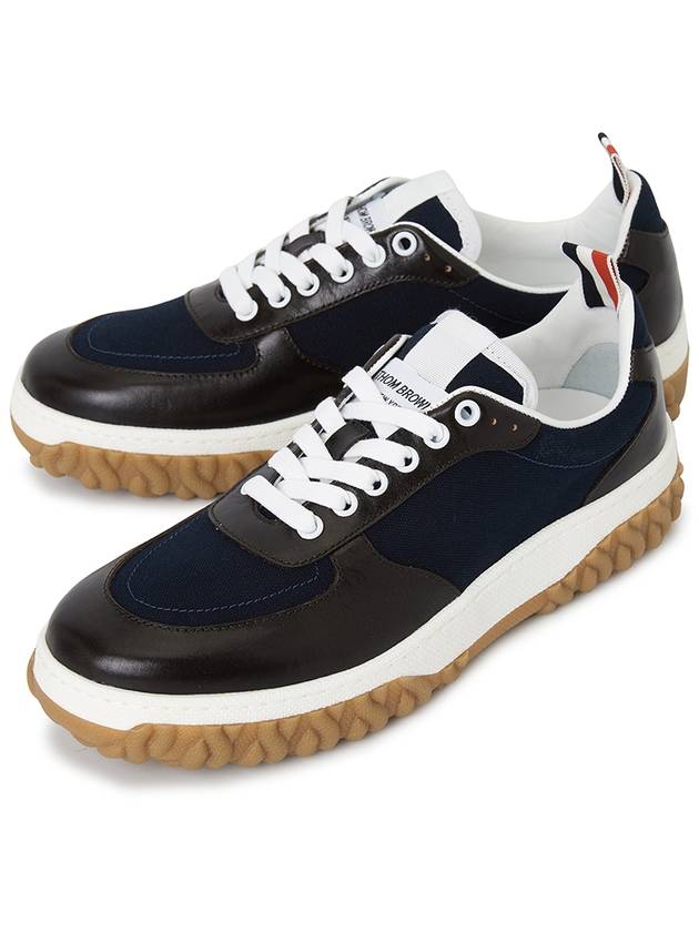 Letterman Panel Low-Top Sneakers Navy - THOM BROWNE - BALAAN 2