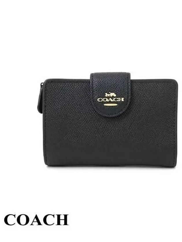 Corner Zipper Bifold Half Wallet Black - COACH - BALAAN 2