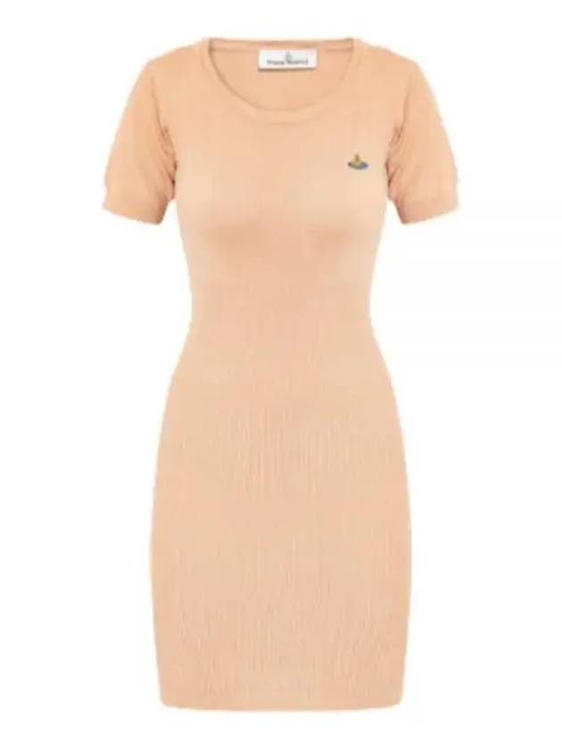 Women's ORB Knit Blend Short Dress Beige - VIVIENNE WESTWOOD - BALAAN 2