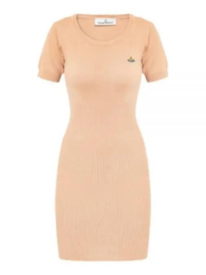 Women's ORB Knit Blend Short Dress Beige - VIVIENNE WESTWOOD - BALAAN 2