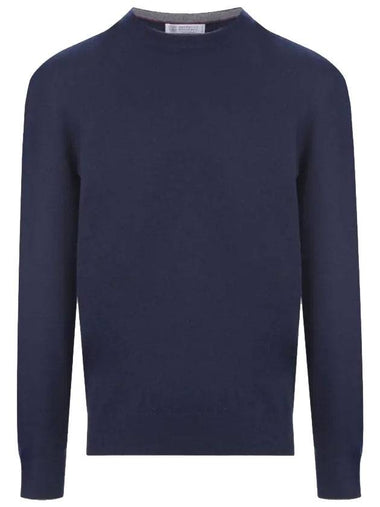 Cashmere Crew Neck Knit Top Navy - BRUNELLO CUCINELLI - BALAAN 1