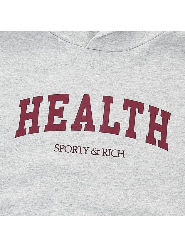 Healthy Ivy Hooded Sweatshirt HEALTH IVY HOODIE HEATHER GRAY MERLOT - SPORTY & RICH - BALAAN 6