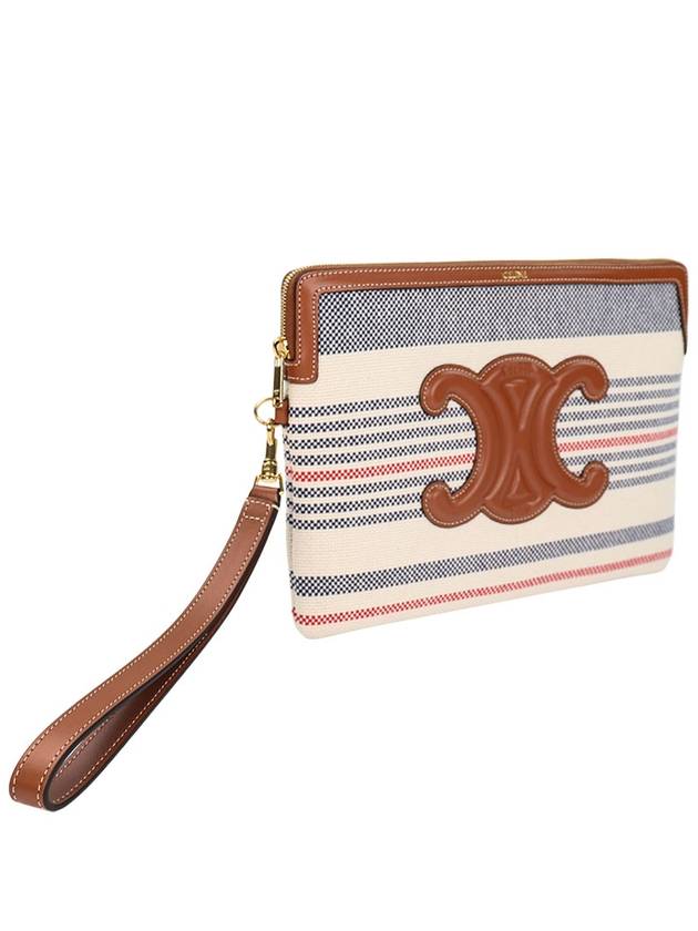 Strap Striped Textile Calfskin Pouch Bag - CELINE - BALAAN 4