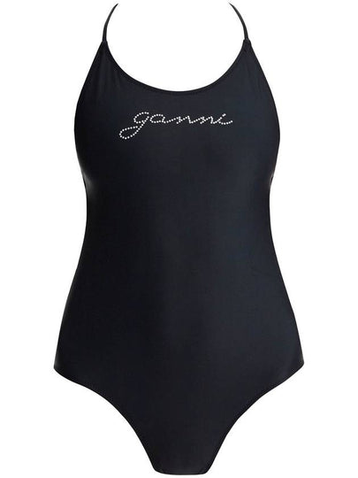 Tie String One-Piece Swimsuit Black - GANNI - BALAAN 2