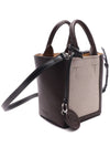 Double Up Mini Canvas Leather Tote Bag Brown - TOD'S - BALAAN 4