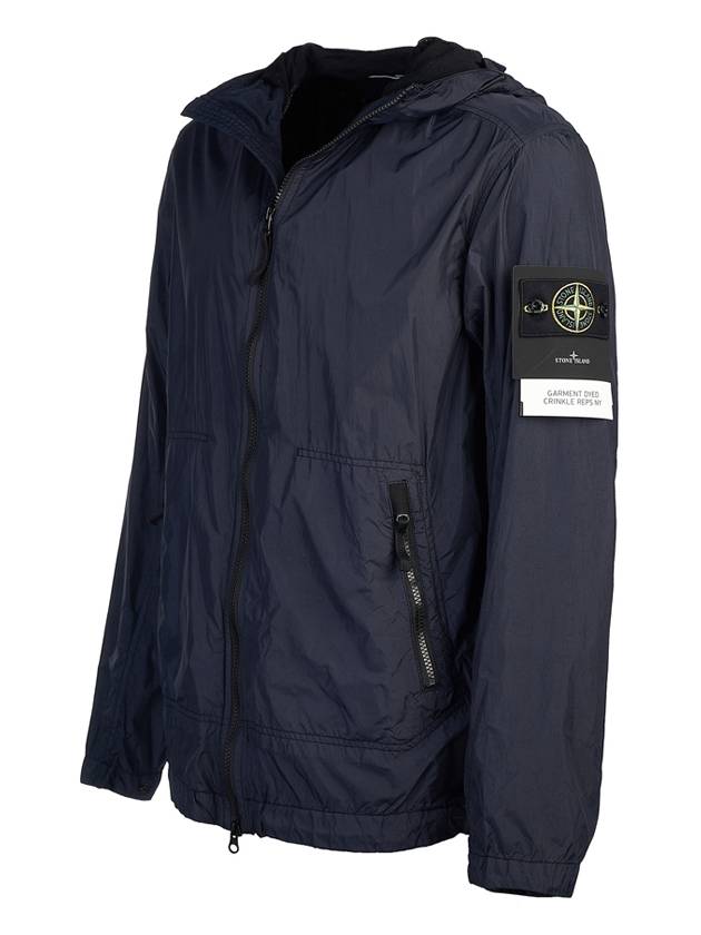 Crinkle Wappen Patch Hooded Jacket Navy - STONE ISLAND - BALAAN 3