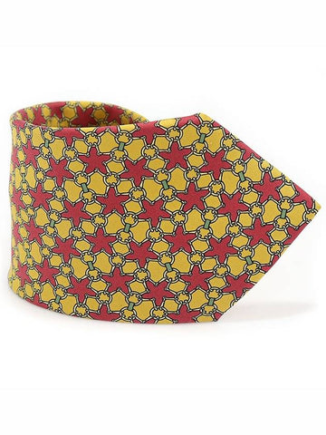 7522 IA 100 Silk Yellow Star Pattern Tie - HERMES - BALAAN 1