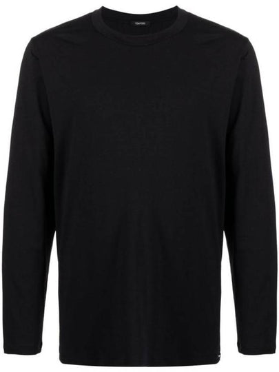 Crew Neck Cotton Modal Long Sleeve T-Shirt Black - TOM FORD - BALAAN 2