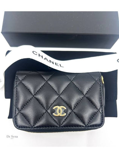 Classic Zipped Coin Purse Grained Calfskin & Gold Black - CHANEL - BALAAN 2