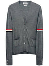 Stripe Armband Merino Wool Cardigan Grey - THOM BROWNE - BALAAN 2