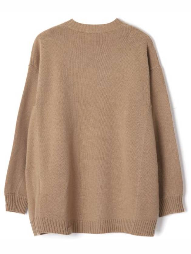 Logo Wool Knit Top Camel - MAX MARA - BALAAN 3