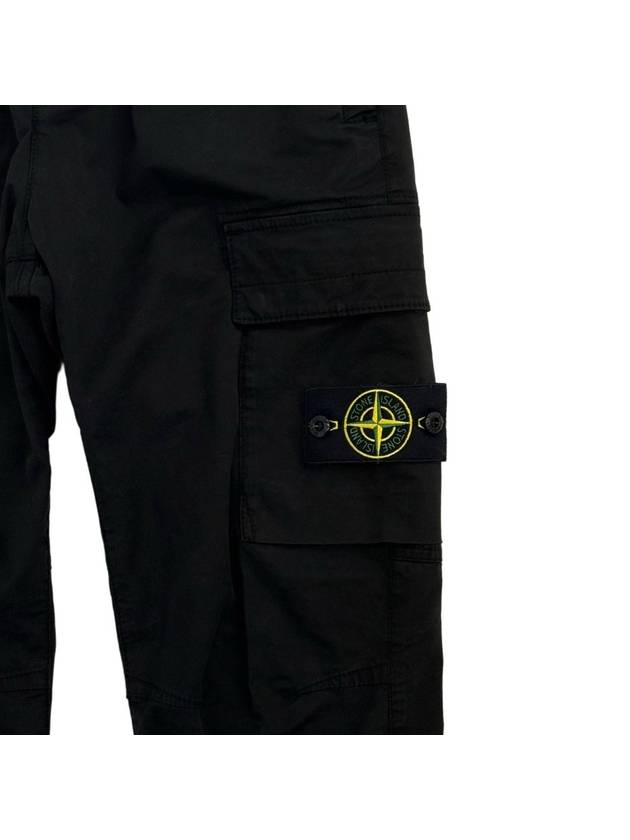 Banding Waist Tapered Cargo Straight Pants Black - STONE ISLAND - BALAAN 4