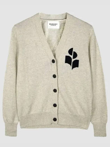 Karin logo cardigan light gray CA0008FA A1X05E 02LY 1108051 - ISABEL MARANT - BALAAN 1