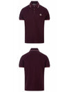 8A70300 84556 499 Chest patch threestripe neckline polo tshirt burgundy men's tshirt TTA - MONCLER - BALAAN 4