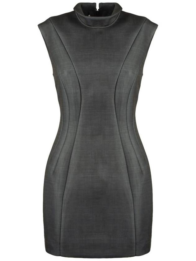 Philosophy Di Lorenzo Serafini Gray Minidress In Printed Light Scuba - PHILOSOPHY DI LORENZO SERAFINI - BALAAN 1