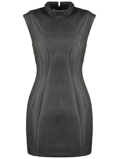 Philosophy Di Lorenzo Serafini Gray Minidress In Printed Light Scuba - PHILOSOPHY DI LORENZO SERAFINI - BALAAN 1