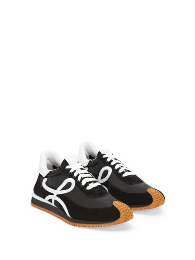 Flow Runner Nylon Suede Low Top Sneakers Black - LOEWE - BALAAN 3