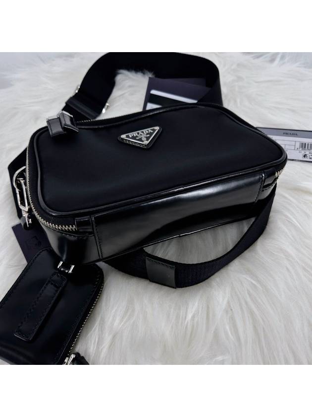 Nylon Brushed Brick Crossbody Bag Black - PRADA - BALAAN 7