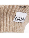 Women's Logo Wool Beret Beige - GANNI - BALAAN.