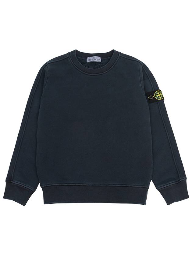 Kids Logo Patch Crew Neck Sweatshirt Navy - STONE ISLAND - BALAAN 2