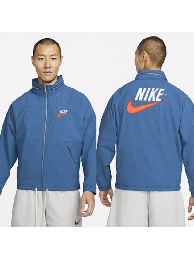 NSW Trend Woven Zip-Up Jacket Dark Marina Blue - NIKE - BALAAN 2