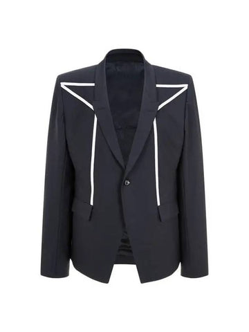 MEN color combination line one button wool jacket black 271037 - RICK OWENS - BALAAN 1