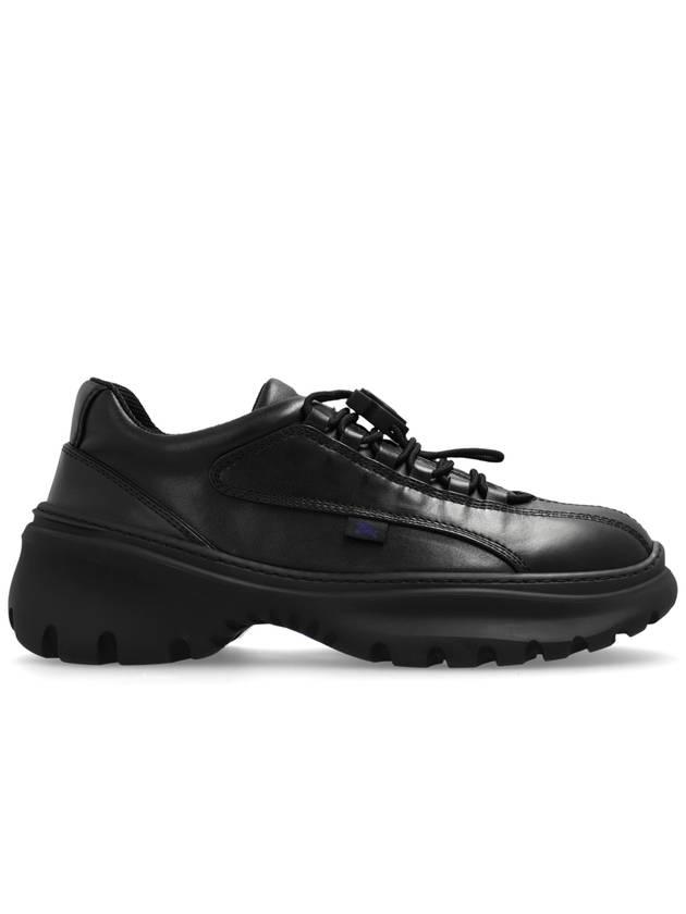 Scoot Leather Low Top Sneakers Black - BURBERRY - BALAAN 2