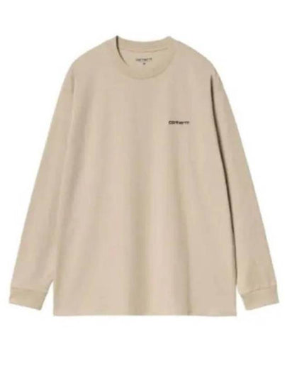 Script Embroidery Long Sleeve T-Shirt Beige - CARHARTT WIP - BALAAN 2