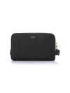 Men's Grain Leather Wash Pouch Bag Black - TOM FORD - BALAAN 3