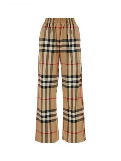 Check Cotton Straight Pants Beige - BURBERRY - BALAAN 2