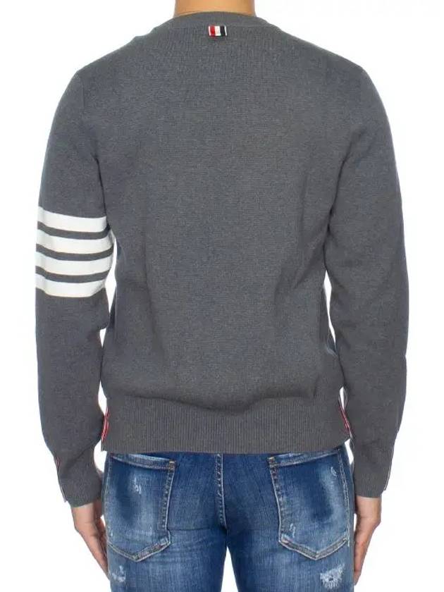 4 Bar Armband Milano Stitch Knit Top Mid Grey - THOM BROWNE - BALAAN 6