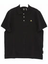 Men's Logo Patch Short Sleeve Polo Shirt Black - MOOSE KNUCKLES - BALAAN 3