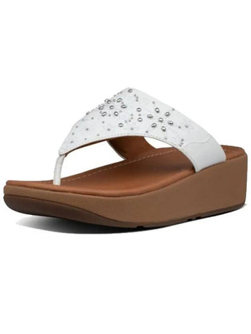 Mylar Flower Stud Toe Post White Leather Women - FITFLOP - BALAAN 1