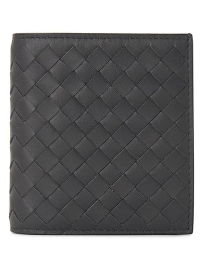 Intrecciato Leather Half Wallet Dark Grey - BOTTEGA VENETA - BALAAN 2