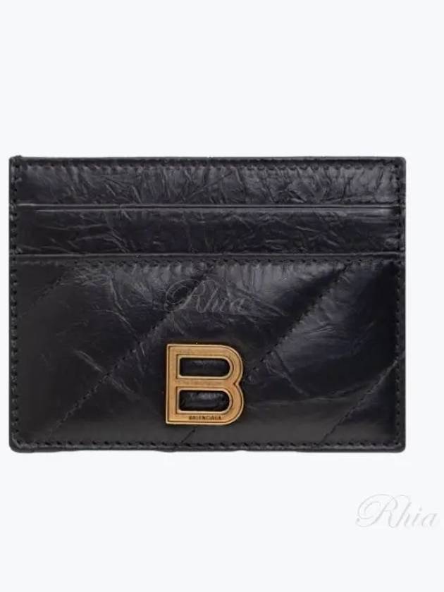 Crush Quilted Calfskin Card Wallet Black - BALENCIAGA - BALAAN 2