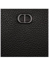 A4 Pouch CD Icon Signature Grained Calfskin Clutch Bag Black - DIOR - BALAAN.