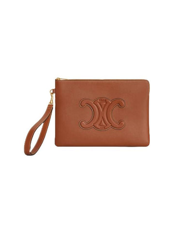 Triomphe Smooth Calfskin Strap Small Pouch Bag Tan - CELINE - BALAAN 1