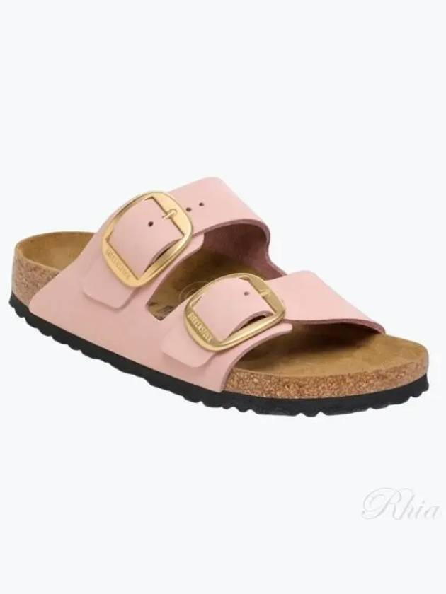 Arizona Big Buckle Nubuck Leather Slippers Pink - BIRKENSTOCK - BALAAN 2