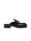 Brushed Leather Mule Black - PRADA - BALAAN 1