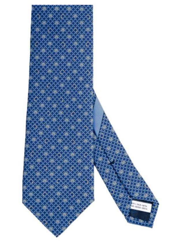 Men's Fox Print Silk Tie Blue - SALVATORE FERRAGAMO - BALAAN 3