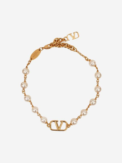 Pearl V Logo Bracelet Gold - VALENTINO - BALAAN 2