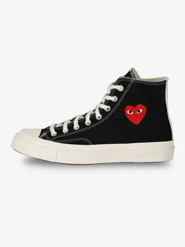 COMME DES GARCONS PLAY CONVERSE Small Red Heart High Top Sneakers Black AZK1290011 - COMME DES GARCONS PLAY - BALAAN 1