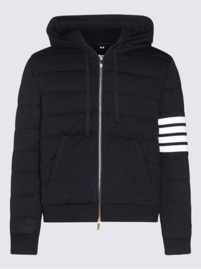 Hooded Virgin Wool Padded Navy - THOM BROWNE - BALAAN 2