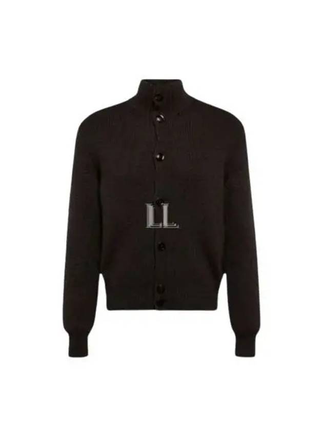 Wool Silk Turtleneck Cardigan Black - TOM FORD - BALAAN 2