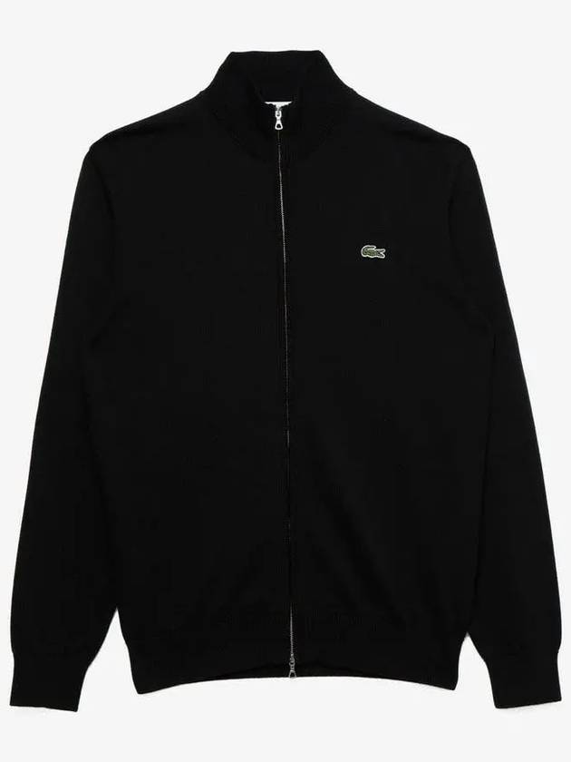 Men's Stand Up Collar Organic Cotton Zip-Up Jacket Black - LACOSTE - BALAAN 2