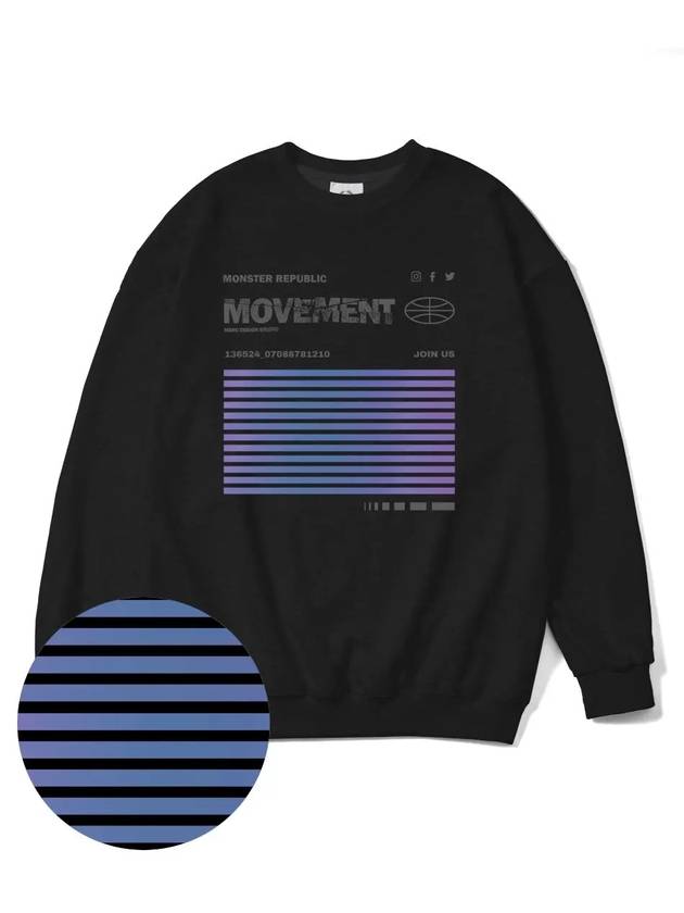 Social Stance Blue Overfit Sweatshirt Black - MONSTER REPUBLIC - BALAAN 3