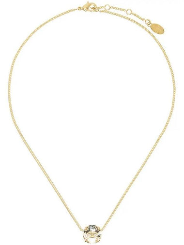 V Logo Metal Crystal Necklace 4W0J0W26 YCW MH5 - VALENTINO - BALAAN 1