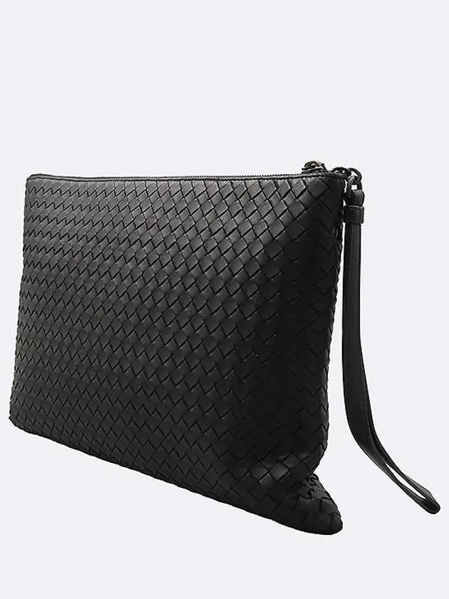 442242 Black Intrecciato Nappa Leather Document Case Clutch Wrist Strap - BOTTEGA VENETA - BALAAN 2